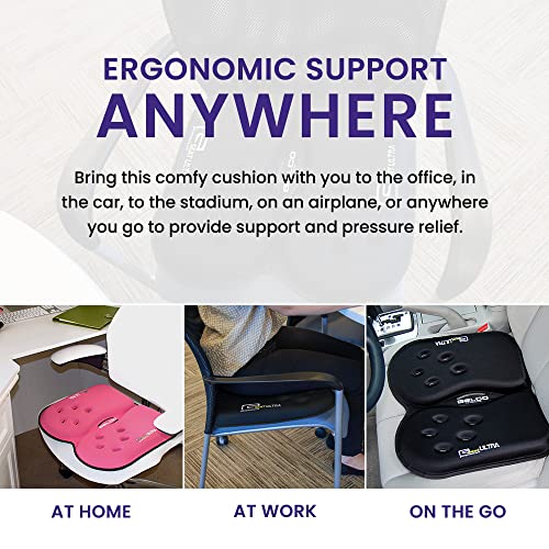 GSeat Ultra Orthopedic Gel and Foam Seat Cushion - for Coccyx, Back, Tailbone, Prostate, Postnatal, and Sciatica Pain/Discomfort - Office, Car, Chair, Travel (Cardinal Red) - color: Cardinal Red