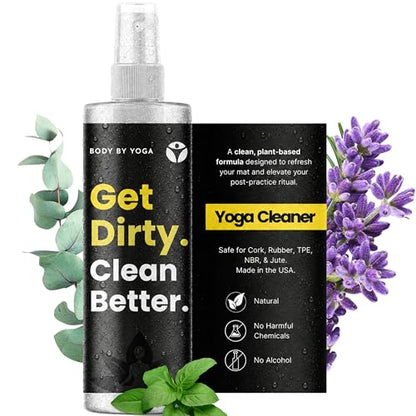 Yoga Mat Cleaner Spray – Spa-Like Scent | Eco-Friendly Formula | Neutralizes Sweat & Odor | Helps Protect Your Mat | 8 oz | Plant-Based, Made in USA | Body By Yoga