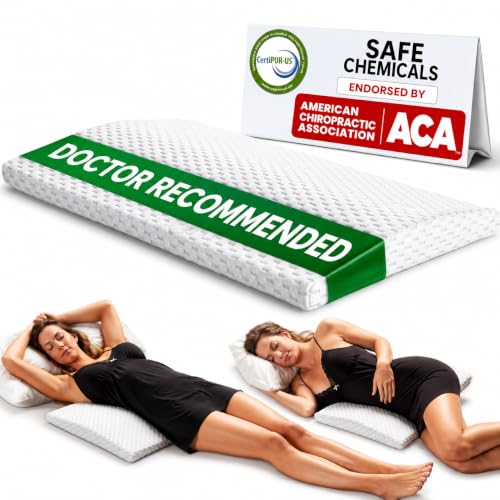 ComfiLife Lumbar Support Pillow for Sleeping Memory Foam Pillow for Back Pain Relief - Side, Back and Stomach Sleepers- Triangle Wedge Pillow - Bed Rest Pillow - Medium-Soft (White, Standard)