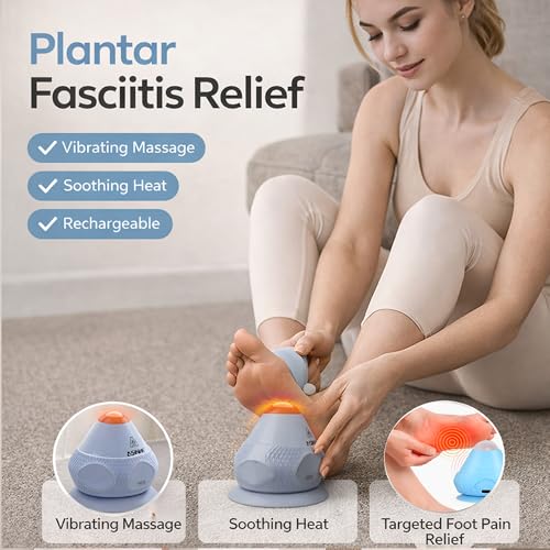 HZC Massage Ball with Heat & Vibration – Relieves Back Pain & Plantar Fasciitis, Hands-Free Suction Cup Design, Self-Massage or Handheld, Rechargeable Muscle Relaxation Ball