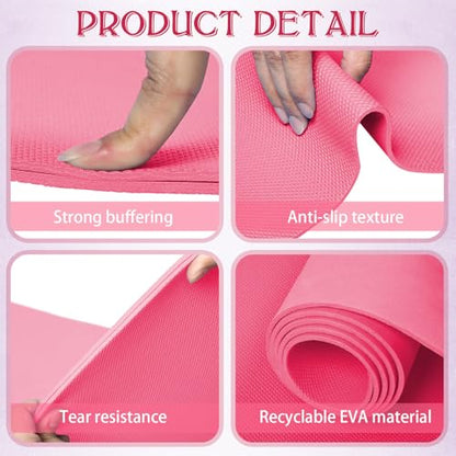 LEIFIDE 10 Pack Yoga Mat Bulk 68'' x 24'' x 4mm Thick Yoga Mat - color: Pink,Purple