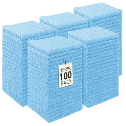UNIMADE Washcloths Bulk 100 Pack Face Towels, Highly Soft Wash Cloths | Hand Towels, Fast Drying Multi-Purpose Microfiber Cleansing Cloths for Bathroom, Hotel, Spa, and Salon Blue (12" x 12") - color: Blue, size: 100Pack