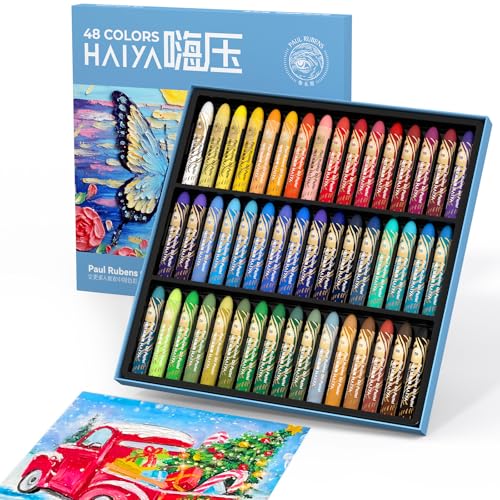Paul Rubens Oil Pastels, 48 Vibrant Colors Soft Oil Pastels | Creamy & Easy to Blend Oil Pastels for Artists & Beginners. Ideal for Drawing, Sketching and Painting - style: 48 Basic Colors