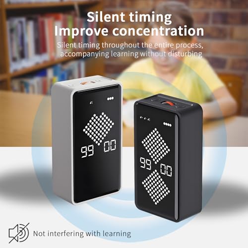 Qumox F8 Hourglass Gravity Timer – Digital Flip Countdown & Count-Up Timer with LED Display, Magnetic Absorption, Silent Operation, Rechargeable, for Study, Cooking, and Work (1–99 Minutes)