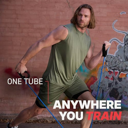 SPRI Xertube Resistance Bands with Handles – All Exercise Cords Sold Separately with Home Gym Workout Fitness Door Anchor Attachment Option - size: Medium, style: 도어 부착 없음