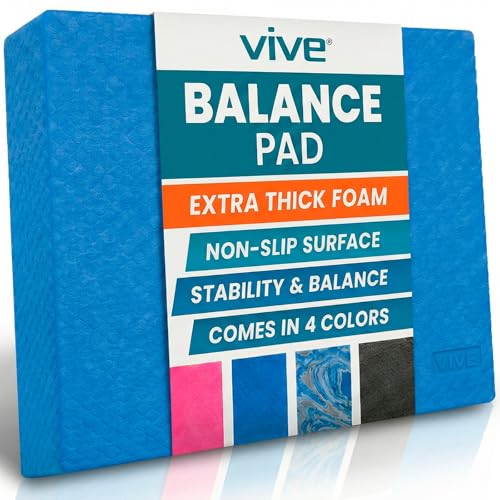 Vive Balance Pad - Foam Large Yoga Mat Trainer for Physical Therapy, Stability Workout, Knee and Ankle Exercise, Strength Training, Rehab - Chair Cushion for Adults, Kids, and Travel - color: Champion Blue