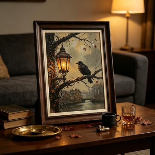 Crow Diamond Painting Kits for Adults,Gothic Landscape Diamond Art Kits | DIY Full Round Drill Gem Painting Halloween Paint by Diamonds Relaxing Craft for Home Wall Decor 12x16In - color: KM1317-1