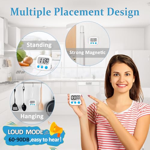 ZILLEEN Digital Kitchen Classroom Timers for Kids Cooking 6pcs MulticolorA