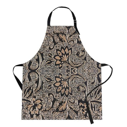Apron with Pockets, 32x28 inch, for Women Men, Beige Embossed | Abstract Flower Texture Waterproof Adjustable Bib Aprons for Kitchen Cooking Baking Painting Gardening - color: Abstract Beige