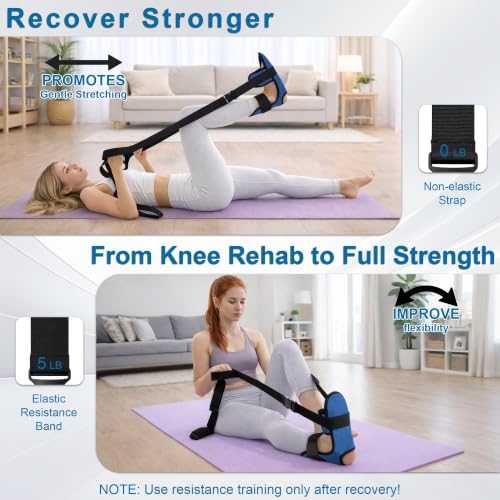 SPRING SEAON Knee Replacement Recovery Aids, Leg Stretcher Strap Kit - color: Blue