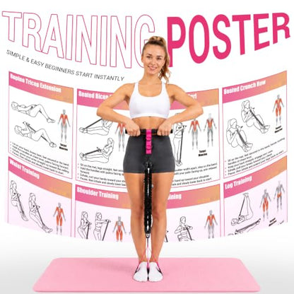 Adjustable Pedal Resistance Band with Handle, Poster, Carry Bag and 2 Tube