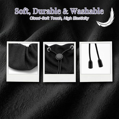 Aolamegs Adjustable Yoga Mat Scrunchie, 2-in-1 Mat Strap and Hair Tie, Fits All Standard & Extra Thick Yoga Mats - color: Black Adjustable Elastic Mat Scrunchie