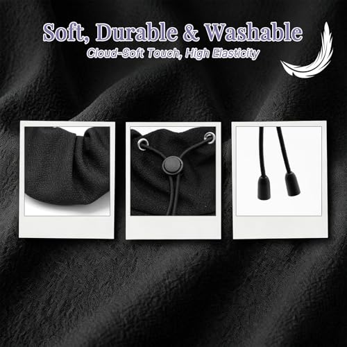 Aolamegs Adjustable Yoga Mat Scrunchie, 2-in-1 Mat Strap and Hair Tie, Fits All Standard & Extra Thick Yoga Mats - color: Black Adjustable Elastic Mat Scrunchie