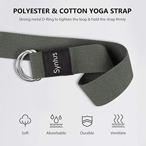 Syntus Yoga Block & Strap Set for Fitness, Pilates, Stretching and Toning - color: Grey