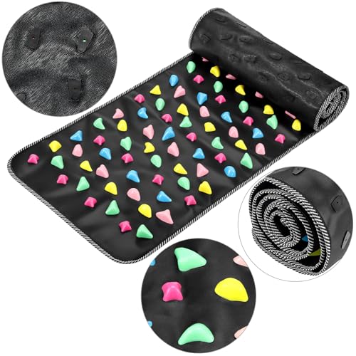 QWORK Foot Massage Mat Relaxation Walk Stone Road, 68.9 x 13.78 Inches Adjustable Acupressure Foot Mat for Long Sitting Worker Elderly