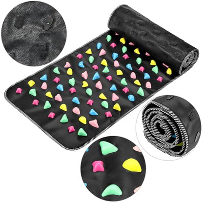 QWORK Foot Massage Mat Relaxation Walk Stone Road, 68.9 x 13.78 Inches Adjustable Acupressure Foot Mat for Long Sitting Worker Elderly