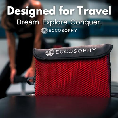ECCOSOPHY Microfiber Beach Towel, Quick Dry Gym Towel, Sand Free, 71x35 - color: Cherry, size: Large (71"x35")