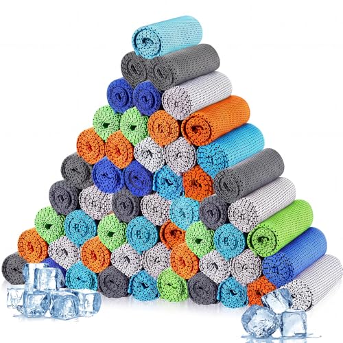 Maitys 600 Pcs Cooling Towel Bulk for Neck and Face, Fresh Colors - color: Fresh Colors