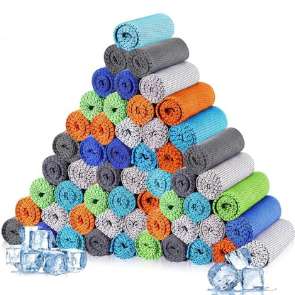 Maitys 600 Pcs Cooling Towel Bulk for Neck and Face, Fresh Colors - color: Fresh Colors