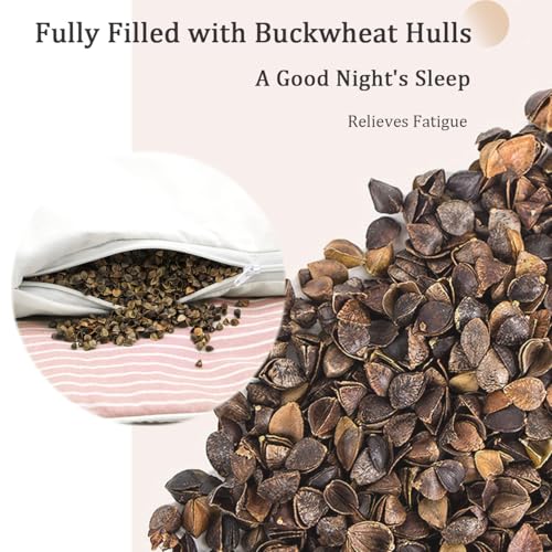 Buckwheat Pillow Cervical Neck Pillow, Buckwheat Hulls Filling Cooling Lumbar Support Pillow, Adjustable Firmness Ergonomic Design with Washable Cover, Red 19"X7" - color: Red