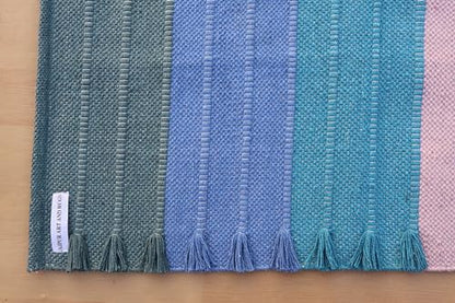 Jaipur Art & Rugs Cotton Yoga Rug - Eco-Friendly Hand-Woven Thick Mat (24”x72”x5mm) for Everyday Fitness at Home - Comfortable & Extra-Long - color: Multicolor 2