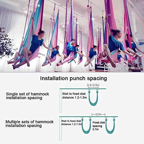 Foser Aerial Hammock, 16.4ft 9.2ft Swing Set for Anti-Gravity Yoga, Dance & Acrobatics - color: Gradient blue