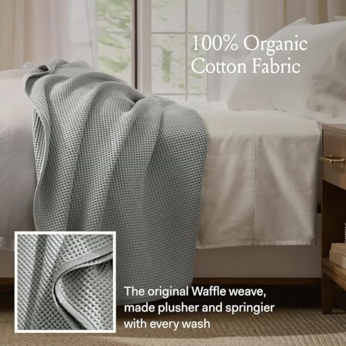 BOLL & BRANCH Waffle Bed Blanket, Full/Queen, Deep Plum - color: Deep Plum, size: Full/Queen