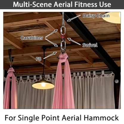 PRIOR FITNESS Aerial Silks Hardware, SGS/CE Safety Certified Rigging Set