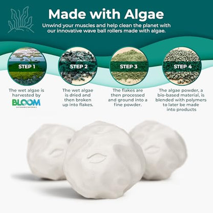 Oceanfoam Travel & Quick Relief Foam Roller Kit – Compact Firm Foam Roller & Massage Ball for Muscle Rolling, Gym, Travel, Office & On-the-Go Use (Natural)