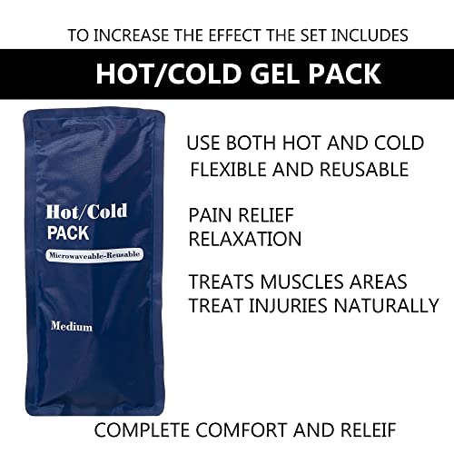 Acupressure Mat & Pillow Set 29" Long, Hot/Cold Pack, Black | Acupressure Therapy For Back, Neck, Sciatica And Pressure-Point Aches; Acupuncture Mat For Restful Sleep And Muscle Recovery. - color: Black
