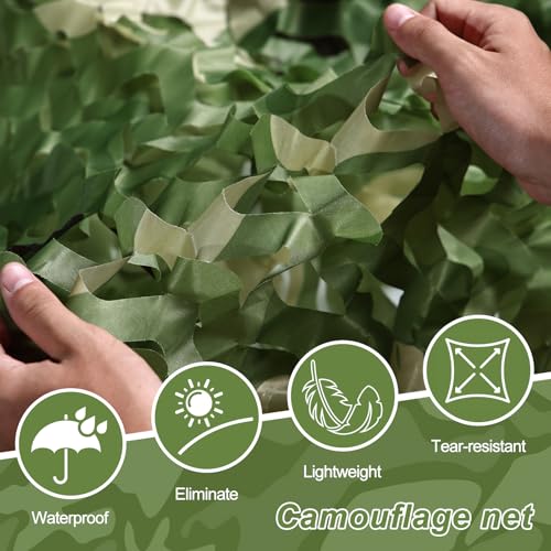 Camo Netting, Camouflage Netting, Hunting Blind Camo Net, Army Party Decorations, Sunshade Fence Nets, Lightweight, Bulk Roll, Mesh, Great for Camping, Shooting, Photograph, Car Cover, Outdoor - color: 5 Color Woodland, size: 4.9ftx16.4ft