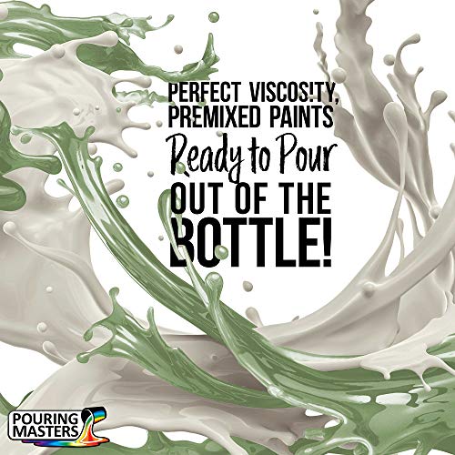 Pouring Masters Agave Green Metallic Pearl Ready to Pour Acrylic Pouring Paint - Premium 32-Ounce Pre-Mixed Fluid Acrylic Paint - Fluid Art Supplies for Canvas, Wood, Paper, Tile & Rocks - color: Agave Green Metallic Pearl, size: 32 Fl Oz (Pack of 1)