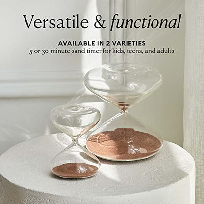 Intelligent Change Mindful Focus 5-Minute Hourglass Sand Timer, Desk Timer for Productivity and Time Management, Minimalist Hourglass Timer, Decorative Gifts, 3.3 (L) x 2.9 (W) inches - size: 5 Minutes