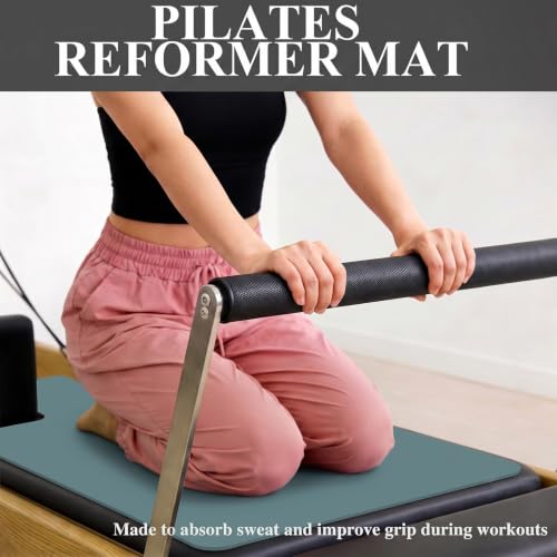 QCWN Non-Slip Pilates Reformer Mat Cover, 39" x 24" Pilates Machine Towel with Headrest Cutout, 0.8mm Sweat-Wicking Micro-Suede Foldable Mat for Female Pilates Enthusiast Exercise Matfor Pilate Training Yoga - color: Navy Blue
