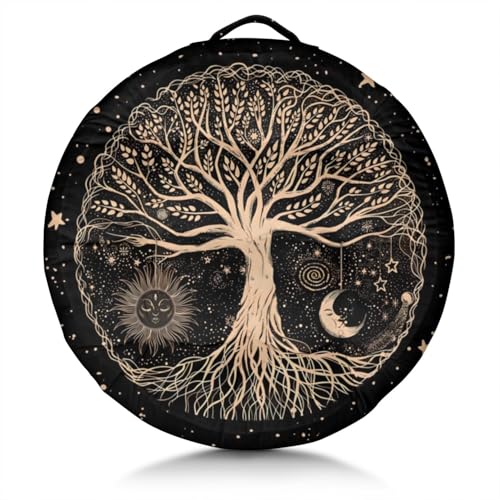 Meditation Cushion, Floor Pillows for Sitting, Meditation Pillow for Tatami Living Room, Yoga Sitting, Floor Pillow in Home & Outdoor, Memory Foam Added, 22x22 Inch - color: Tree of Life, size: Round