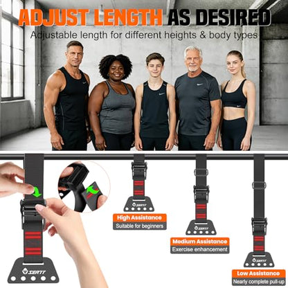 SERTT Adjustable Pull Up Assistance Band, Heavy Duty Assisted Pull Up Bands Support 375lbs, Upgrade Pull Up Bar Resistance Band for Assist Pullup Home Gym Strength Training - color: Black