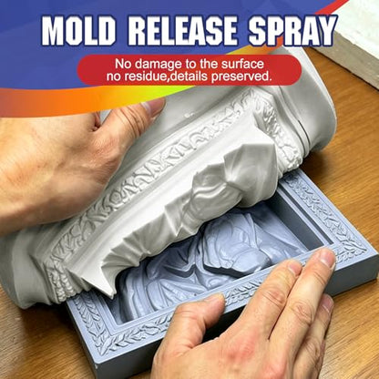 Silicone Mold Release Spray - 7oz Fast-Drying Non-Stick Water Based Mold Release Agent, Promotes Mold Longevity, for Epoxy Resin, Candle, Soap, Plaster, Plastic & Silicone Molds