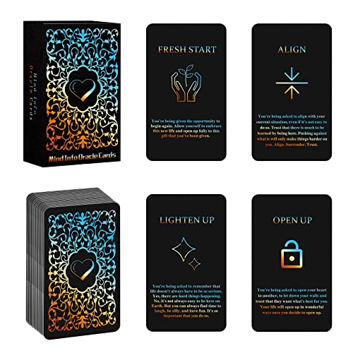 sishui Life Oracle Cards Deck, Mind Info Oracle Cards, Oracle Cards for Beginners, Answers to Guiding You Through Life and Career Questions - color: Black