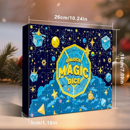 QMAY Mystery Dice Box - 24 Pcs Polyhedral Dice, Dice Advent Calendar - style: Mystery Dice Gift Box (24 Holes)