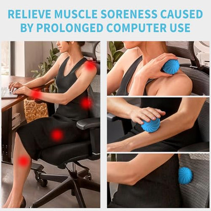 2.3" Mini Vibrating Massage Ball, 10-Speed Vibrating Foam Roller, Lacrosse Ball Massage Ball Therapy for Relieving Muscle Tension & Soreness, Vibrating Massage Roller for Plantar Fasciitis(Blue) - color: Blue
