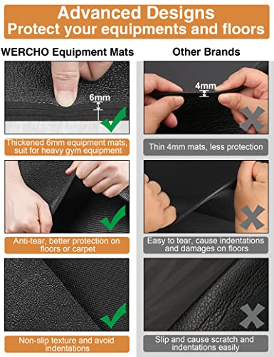 Treadmill Mat, 5'x2.5'/5.6'x2'/6.5'x3'/8'x3',6mm Thickness Exercise Equipment Mat for Carpet Hardwood Floors, Compatible with Walking Pad,Spin Bike,Elliptical Trainer,Rowing Machine - size: 60"L x 30"W x 0.24"Th