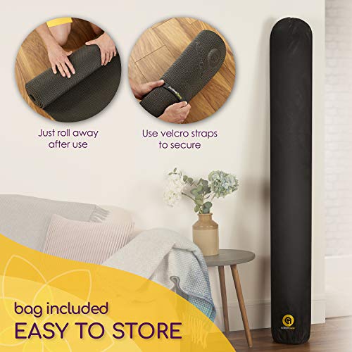 ActiveGear Large Yoga Mat, 6'x4'x8mm Extra Thick Non-Slip - Black