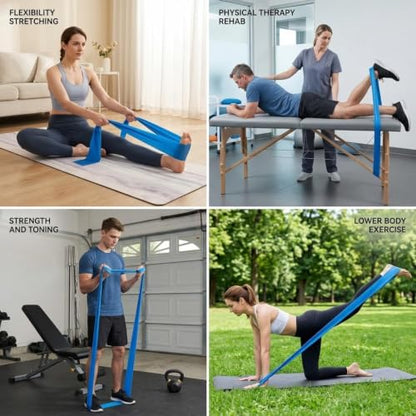 TPE Resistance Bands Flat Exercise Stretch Bands for Yoga Pilates Home Fitness Training - color: Blue