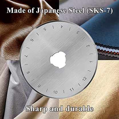 45mm Rotary Cutter Blades 15 Pack Fits Olfa, Fiskars, Replacement Rotary Blade for Arts Crafts Quilting Scrapbooking Sewing, Sharp and Durable - size: 45mm 15pcs