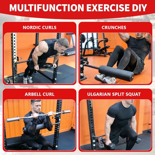 AHTAPFON Nordic Leg Roller for Rack Mounted,Bulgarian Split Squat Accessories,Nordic Hamstring Curl Attachment,Home Gym Equipment for uprights ranging from 2" to 4" wide - size: 1″-26mm Hole