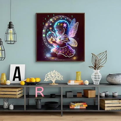 Shouruihua Diamond Painting Kits for Adults, Cute Angel Diamond Art Kits | Gem Art, Diamond Dotz Kits, Diamond Dots, Wall Art, Adult Crafts, Full Round Drill Diamond Painting Kits, 11.8x11.8 in - color: Cute Angel