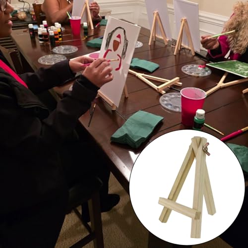 4 Pcs Tabletop Easel,Easel for Painting 6.3 Inch Wooden Painting Stand for Art,and Crafts,Portable Canvas Photo Picture Sign Holder for Kids and Adults - size: 6.3"x3.54"/16x9 cm(LW)