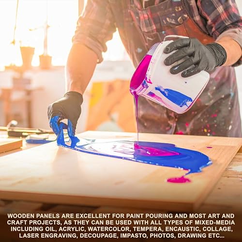 U.S. Art Supply 24" x 24" Unfinished Cradled Wood Panels for Painting, Studio 3/4" Deep (2 Pack) - Artist Depth Birch Wooden Wall Canvases - Mixed-Media Craft, Acrylic, Oil, Encaustic, Paint Pouring - size: 24" x 24", style: Square