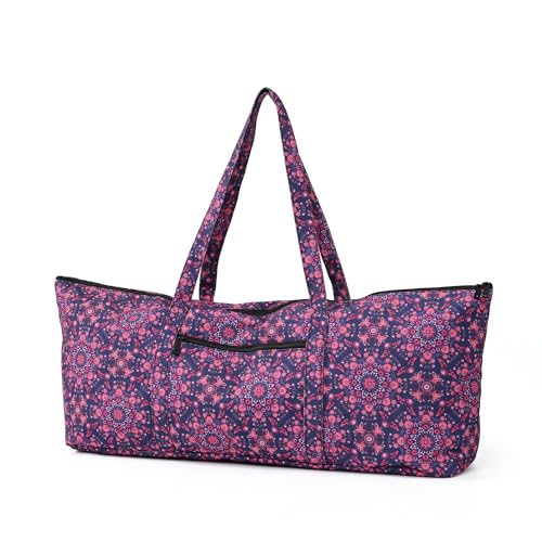 Boulder Bee | Yoga Mat Bag | Large Yoga Mat Carrier with Wet Pocket | Yoga Gifts | Gym Tote Bag for Women - color: Tote-Navy