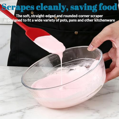 6 Pack Small Silicone Spatula - Small Rubber Spatula for Baking and Cooking Heat Resistant Non-Stick Spoon Spatula for Scraping Mixing Spreading